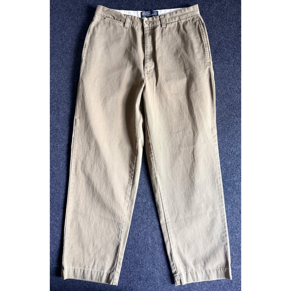 Vintage Polo Ralph Lauren Philip Pant Mens 32x30 Chinos Tan Khaki Cotton Casual